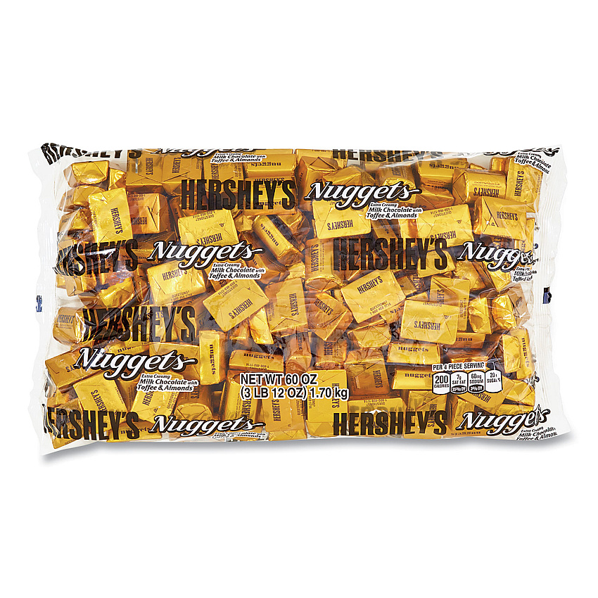 Hershey's Nuggets, Bulk Pack, Milk Chocolate with Toffee and Almonds, 60 oz Bag (GRR24600051)