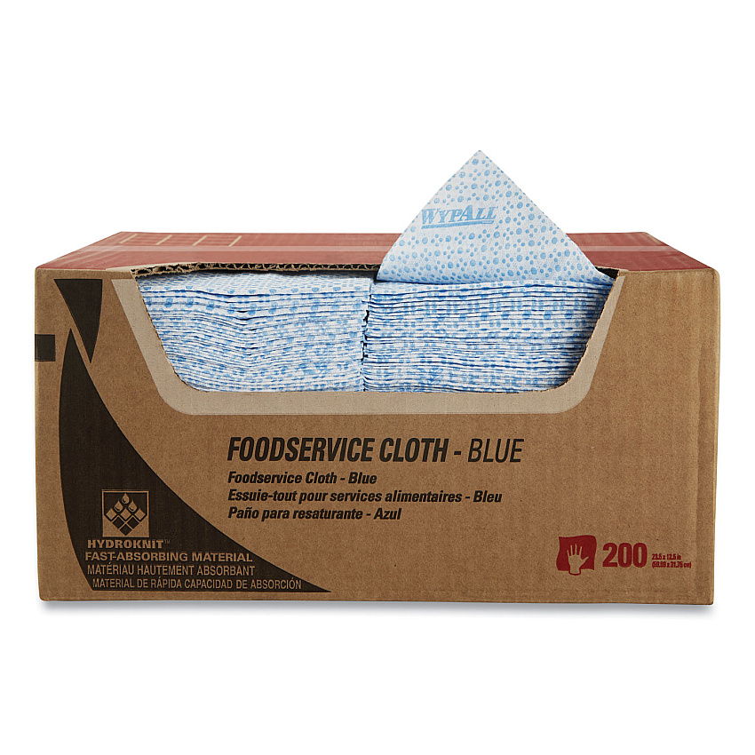 WypAll Foodservice Cloths, 12.5 x 23.5, Blue, 200/Carton (KCC51636)
