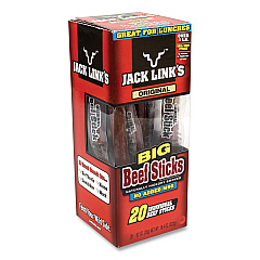 Jack Links Big Beef Sticks, 0.92 oz Sticks, 20 Sticks/Carton (GRR27800001)