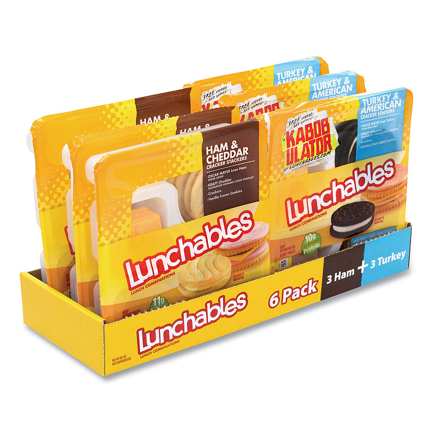 Oscar Mayer Lunchables Variety Pack, Turkey/American and Ham/Cheddar, 6/Carton (GRR90200011)