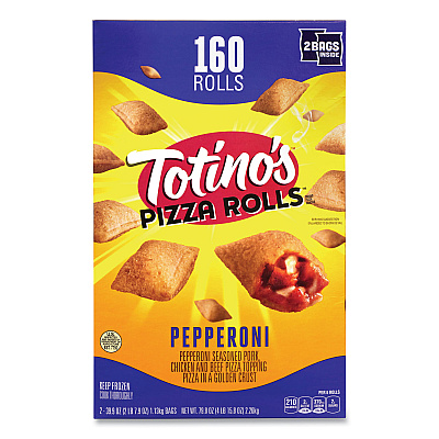 Totinos Pizza Rolls Pepperoni Pizza Rolls, 39.9 oz Bag, 80 Rolls/Bag, 2 Bags/Carton (GRR90300034)