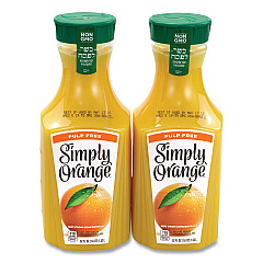 Simply Orange Orange Juice Pulp Free, 52 oz Bottle, 2/Pack (GRR90200102)