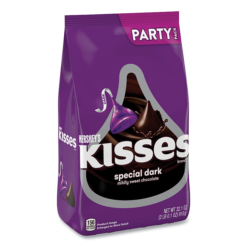 Hershey's KISSES Special Dark Chocolate Candy, Party Pack, 32.1 oz Bag (GRR24600419)