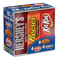 Hershey's Full Size Chocolate Candy Bar Variety Pack, Assorted 1.5 oz Bar, 18 Bars/Carton (GRR24600349)