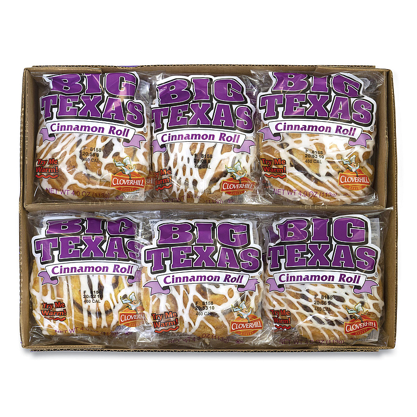 Cloverhill Bakery Big Texas Cinnamon Roll, 4 oz, 12/Carton (GRR90000135)