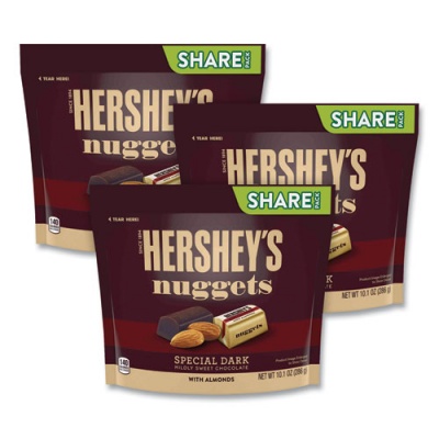 Hershey's Nuggets Share Pack, Special Dark with Almonds, 10.1 oz Bag, 3/Pack, Delivered in 1-4 Business Days (24600444)