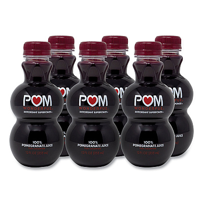 POM Wonderful 100% Pomegranate Juice, 12 oz Bottle, 6/Pack (GRR90200448)