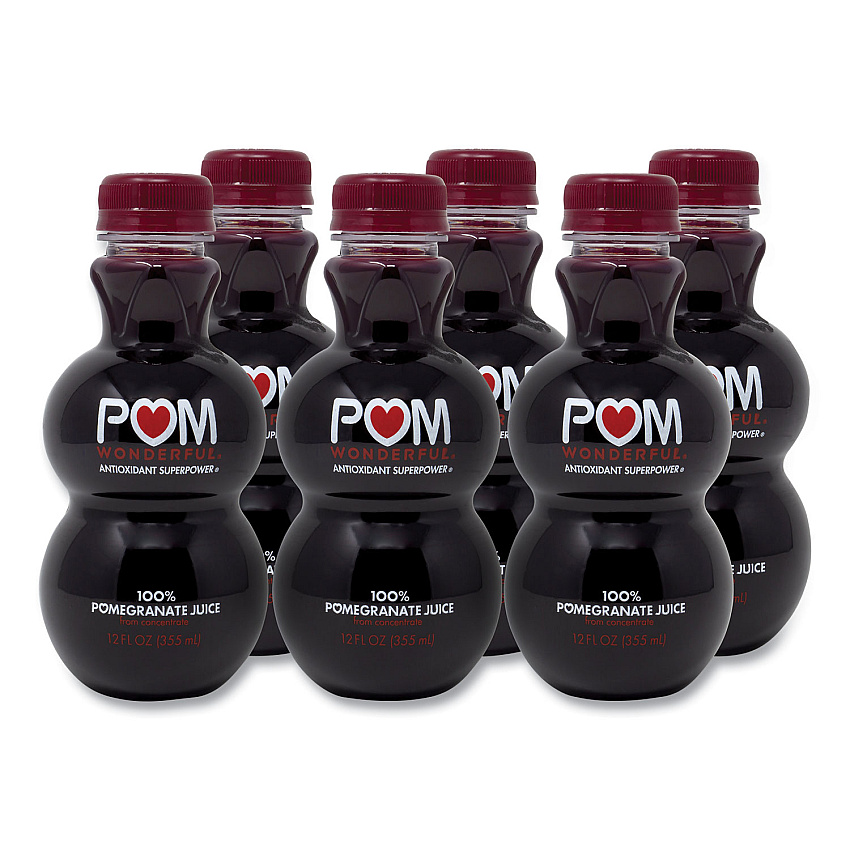 POM Wonderful 100% Pomegranate Juice, 12 oz Bottle, 6/Pack (GRR90200448)