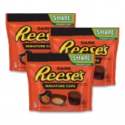 Reese's Peanut Butter Cups Miniatures Share Pack, Dark Chocolate, 10.2 oz Bag, 3 Bags/Pack, Delivered in 1-4 Business Days (24600440)