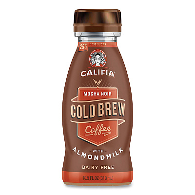 CALIFIA FARMS Cold Brew Coffee with Almond Milk, 10.5 oz Bottle, Mocha Noir, 8/Pack (GRR90200446)