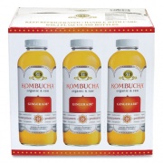 GT's Living Foods Organic Raw Kombucha Gingerade, 16.2 oz Bottle, 6/Pack, Ships in 1-3 Business Days (90200098)