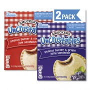 Smucker's UNCRUSTABLES Soft Bread Sandwiches, Grape/Strawberry, 2 oz, 10 Sandwiches/Pack, 2 PK/Box, Delivered in 1-4 Business Days (90300134)