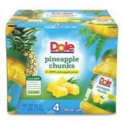 Dole Pineapple Chunks in 100% Juice, 20 oz Jar, 4 Jars/Box, Ships in 1-3 Business Days (90000165)