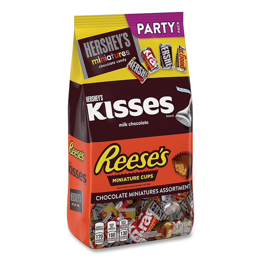 Hershey's Miniatures Variety Party Pack, Assorted Chocolates, 35 oz Bag (GRR24600417)