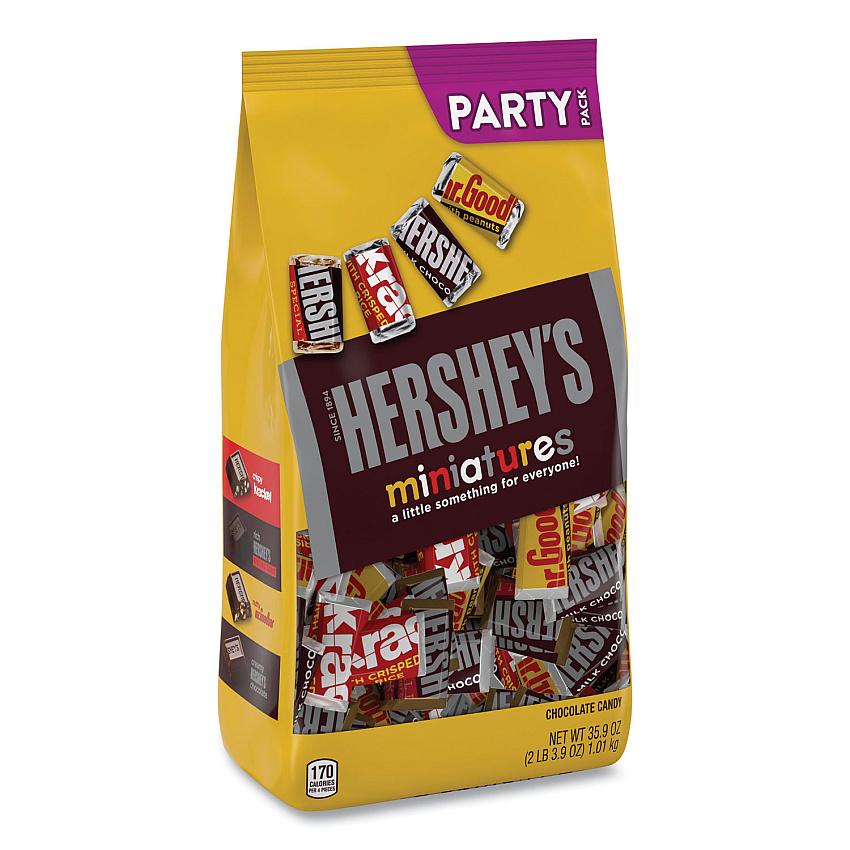 Hershey's Chocolate Miniatures Party Pack Assortment, 35.9 oz Bag, 2 Bags/Carton (GRR24600403)