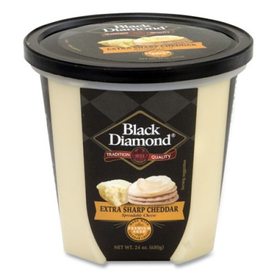 Black Diamond Extra Sharp White Cheddar Cheese Spread, 24 oz Tub, Delivered in 1-4 Business Days (90200077)