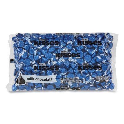 Hershey's KISSES, Milk Chocolate, Dark Blue Wrappers, 66.7 oz Bag, Ships in 1-3 Business Days (24600082)