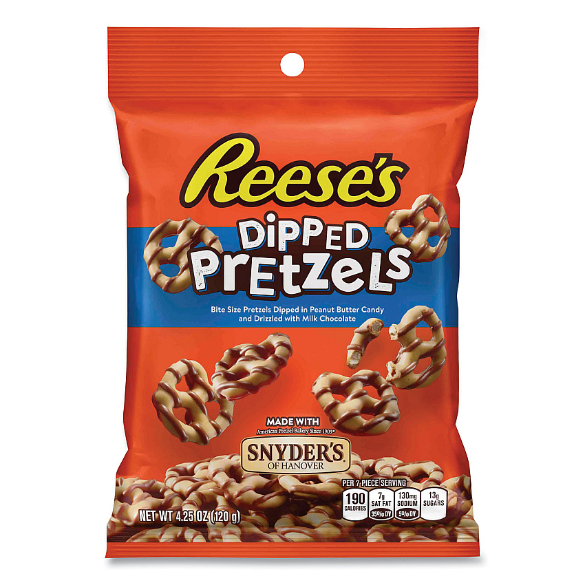 Reese's Dipped Pretzels, 4.25 oz Bag, 4/Carton (GRR24600288)