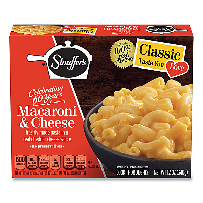 Stouffer's Classics Macaroni and Cheese Meal, 12 oz Box, 6 Boxes/Pack (GRR90300112)