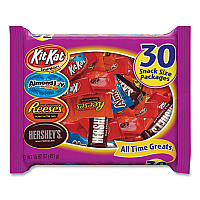 Hershey's All Time Greats Milk Chocolate Variety Pack, 15.92 oz Bag, 30 Pieces/Bag, 2 Bags/Pack (GRR24601148)