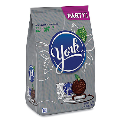 York Party Pack Peppermint Patties, Miniatures, 35.2 oz Bag (GRR24600409)