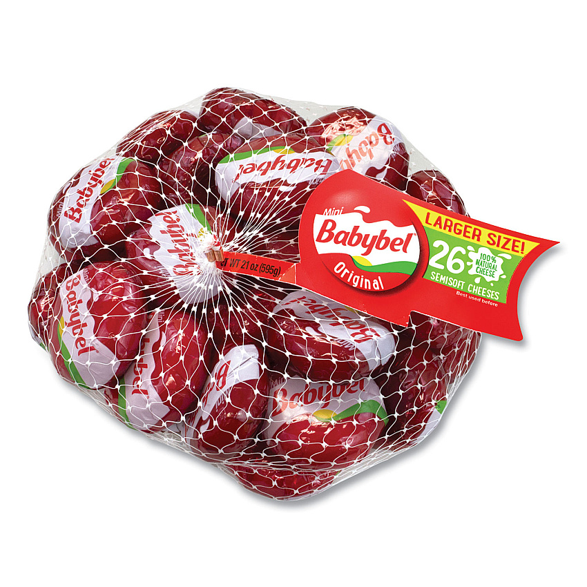 Mini Babybel Cheese Wheels, Original, 21 oz Bag, 26 Wheels/Carton (GRR90200023)