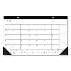 AT-A-GLANCE Contemporary Monthly Desk Pad, 18 x 11, White Sheets, Black Binding/Corners,12-Month (Jan to Dec): 2026 (SK14X00)
