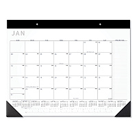 AT-A-GLANCE Contemporary Monthly Desk Pad, 22 x 17, White Sheets, Black Binding/Corners,12-Month (Jan to Dec): 2026 (SK24X00)