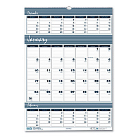 House of Doolittle Bar Harbor Recycled Wirebound 3-Months-per-Page Wall Calendar, 12 x 17, White/Blue/Gray, 14-Month: Dec 2025 to Jan 2027 (342)