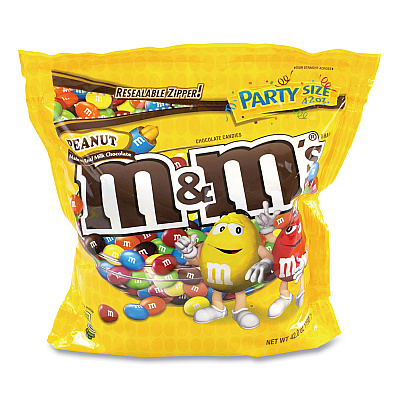 M & M's SUP Party Bag Peanut, 42 oz Bag, 2 Bags/Pack (GRR20901304)