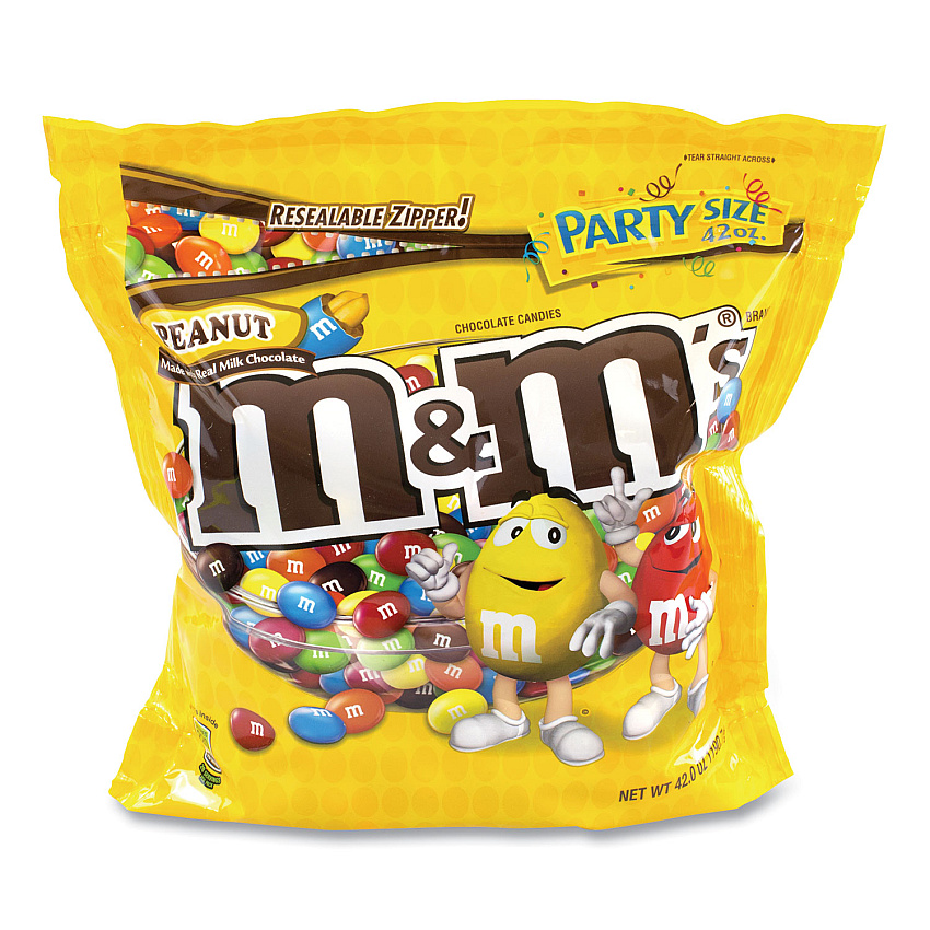 M & M's SUP Party Bag Peanut, 42 oz Bag, 2 Bags/Pack (GRR20901304)