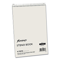 Ampad Steno Pads, Gregg Rule, White Cover, 60 Green-Tint 6 x 9 Sheets (AMP25470)