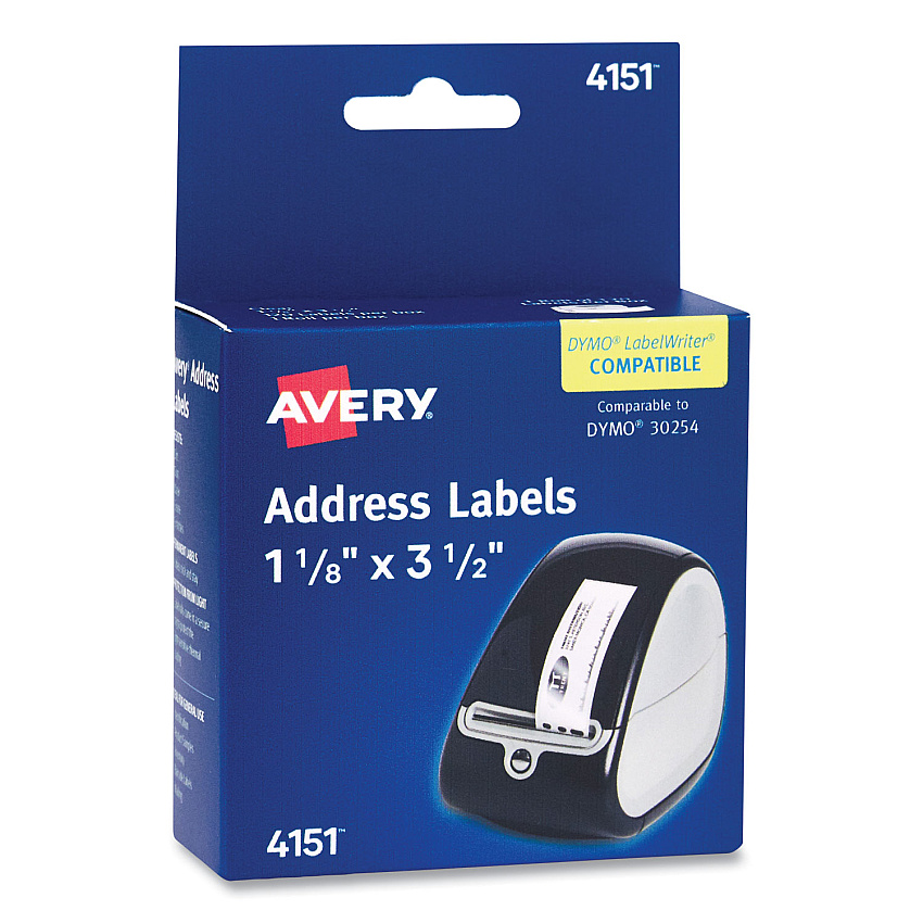 Avery Thermal Printer Labels, Thermal Printers, 1.13 x 3.5, Clear, 120/Roll, 1 Roll/Pack (AVE04151)
