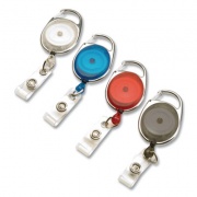 GBC BadgeMates Belt Clip Badge Reels, 36" Extension, Assorted Colors, 4/Pack (3747498)