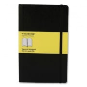 Moleskine Hard Cover Notebook, 1 Subject, Quadrille Rule, Black Cover, 8.25 x 5, 120 Sheets (701139)