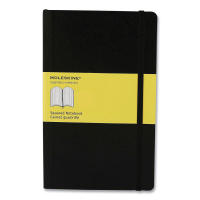 Moleskine Hard Cover Notebook, 1-Subject, Quadrille Rule, Black Cover, (120) 8.25 x 5 Sheets (HBG701139)
