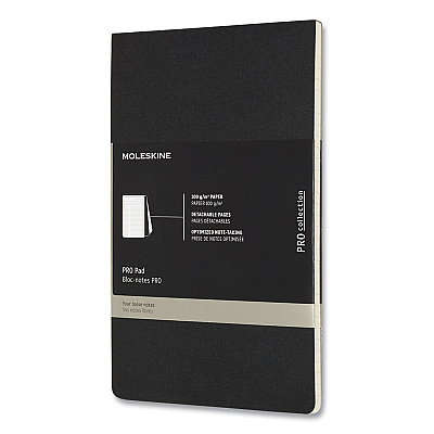 Moleskine PRO Pad, Meeting-Minutes/Notes Format, Black Cover, 96 Ivory 5 x 8.25 Sheets (HBG620916)