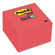 Post-it Notes Super Sticky Self-Stick Notes, 3" x 3", Saffron Red, 90 Sheets/Pad, 8 Pads/Pack (6545SSRR)