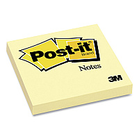 Post-it Notes Original Pads in Canary Yellow, 3" x 3", 100 Sheets/Pad (MMM654YWEA)