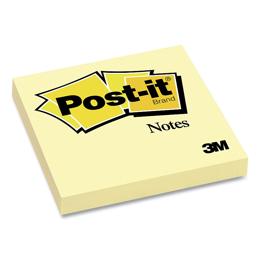 Post-it Notes Original Pads in Canary Yellow, 3" x 3", 100 Sheets/Pad (MMM654YWEA)