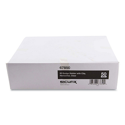 SICURIX Badge Holder, Horizontal, 2.5 x 3.5, Clear, 50/Box (SRXBAU67850)