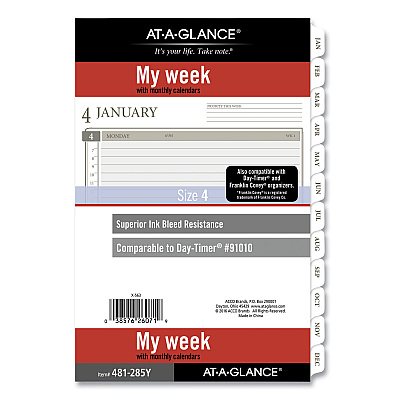 AT-A-GLANCE 2-Page-Per-Week Planner Refills, 8.5 x 5.5, White Sheets, 12-Month (Jan to Dec): 2026 (481285Y21)