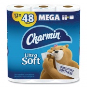 Charmin Ultra Soft Bathroom Tissue, Septic Safe, 2-Ply, White, 244 Sheets/Roll, 12 Rolls/Pack, 4 Packs/Carton (61789)