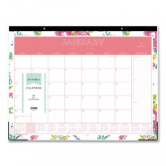 Blue Sky Day Designer Peyton Desk Pad Calendar, Floral Artwork, 22 x 17, Black Binding, Clear Corners, 12-Month (Jan-Dec): 2023 (103631)