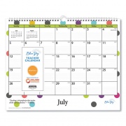 Blue Sky Academic Wall Calendar, Teacher Dots Artwork/Formatting, 15 x 12, White/Multicolor Sheets, 12-Month (July-June): 2021-2022 (100340)