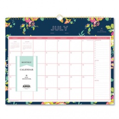 Blue Sky Day Designer Peyton Academic Wall Calendar, Floral Artwork, 15 x 12, White/Navy Sheets, 12-Month (July-June): 2022-2023 (107934)