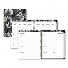 Blue Sky Baccara Dark Create-Your-Own Cover Weekly/Monthly Planner, Floral, 11 x 8.5, Gray/Black/Gold Cover, 12-Month (Jan-Dec): 2023 (110211)