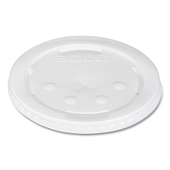 Solo Polystyrene Plastic Flat Straw-Slot Cold Cup Lids, Fits 28 oz Cups, Translucent, 960/Carton (SCCL28BNR)