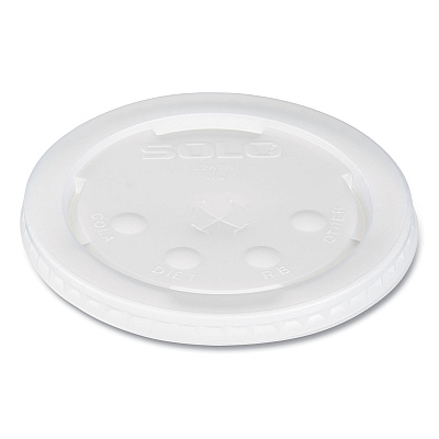 Solo Polystyrene Plastic Flat Straw-Slot Cold Cup Lids, Fits 28 oz Cups, Translucent, 960/Carton (SCCL28BNR)