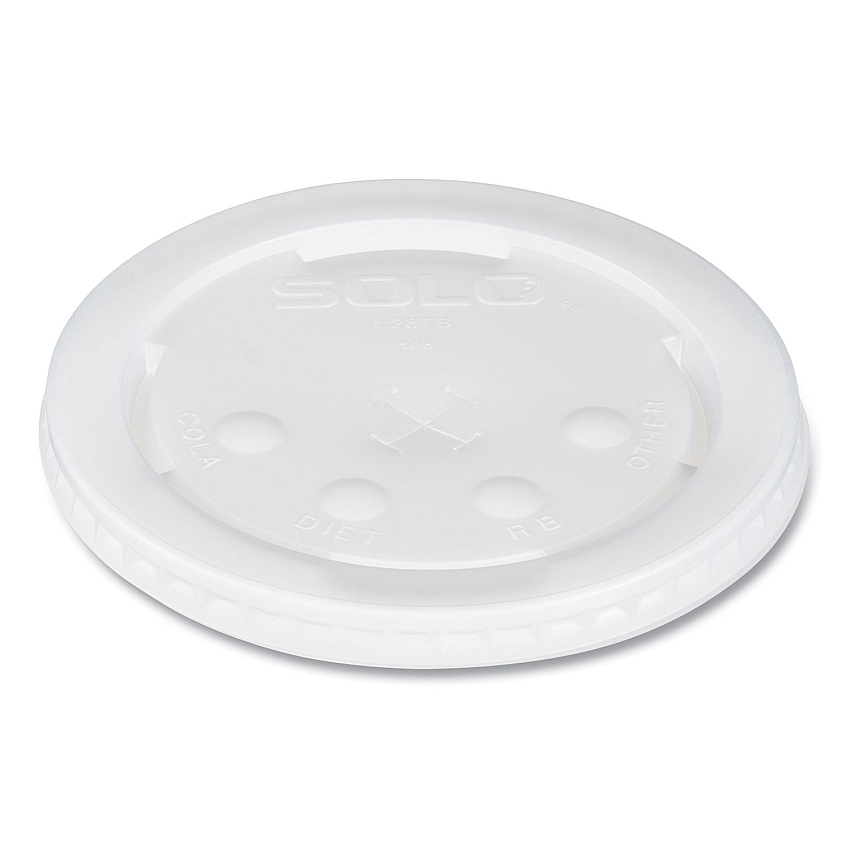Solo Polystyrene Plastic Flat Straw-Slot Cold Cup Lids, Fits 28 oz Cups, Translucent, 960/Carton (SCCL28BNR)